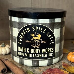 🎃BATH AND BODY WORKS🎃Pumpkin Spice Latte 3-Wick Candle/NWT